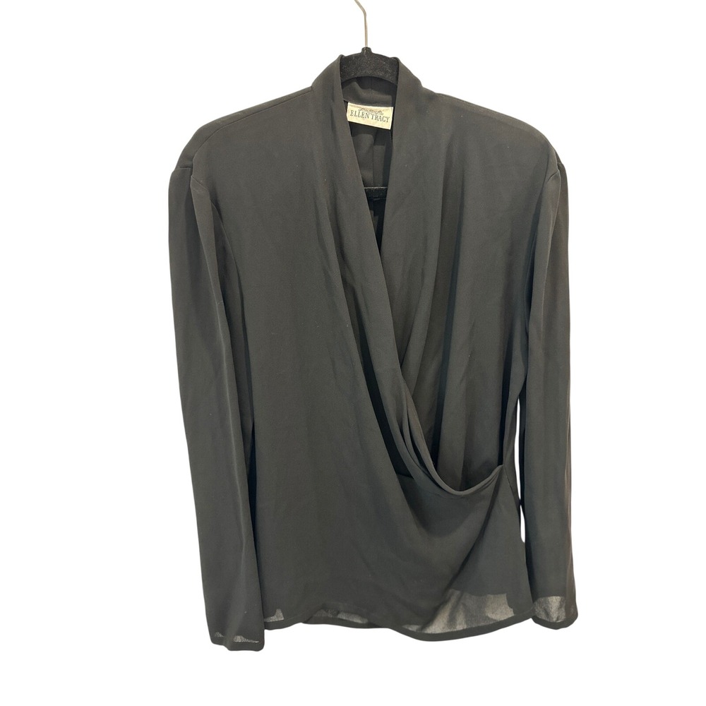 Ellen Tracy | Tops | Linda Allard For Ellen Tracy Vintage Black Draped ...